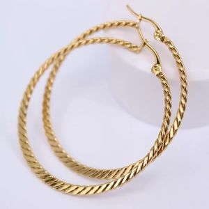 18K gold plated thin hoop earrings